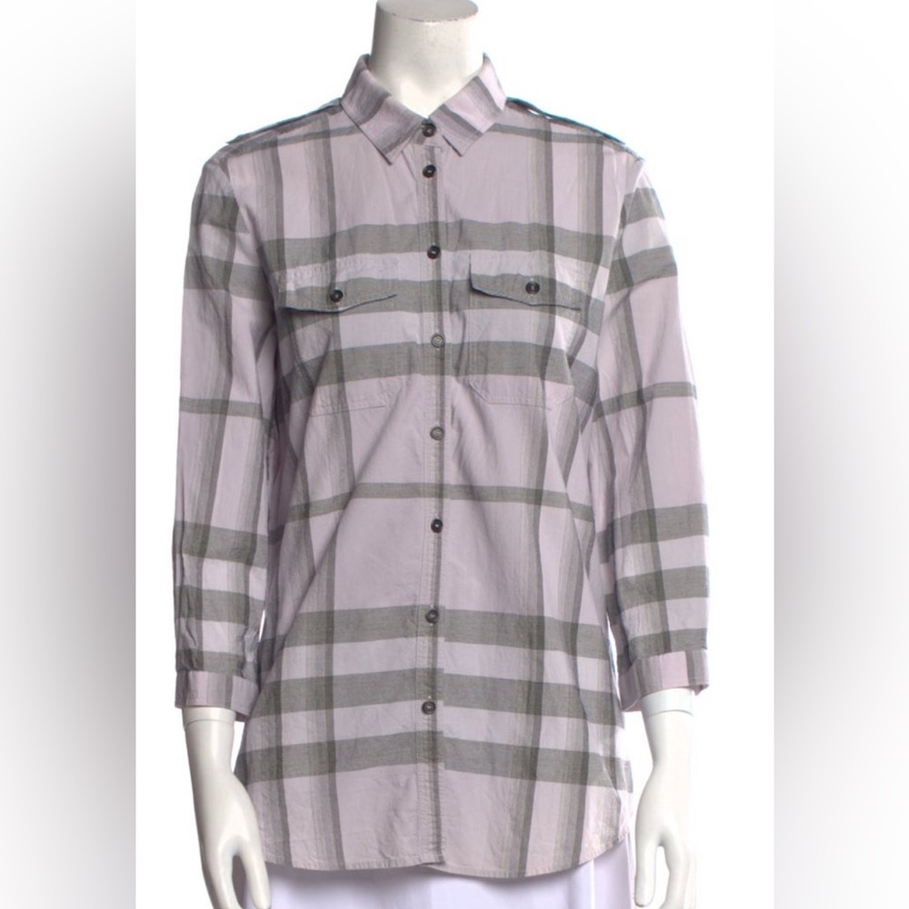 Burberry Brit Plaid Button-Down three quarter shirt